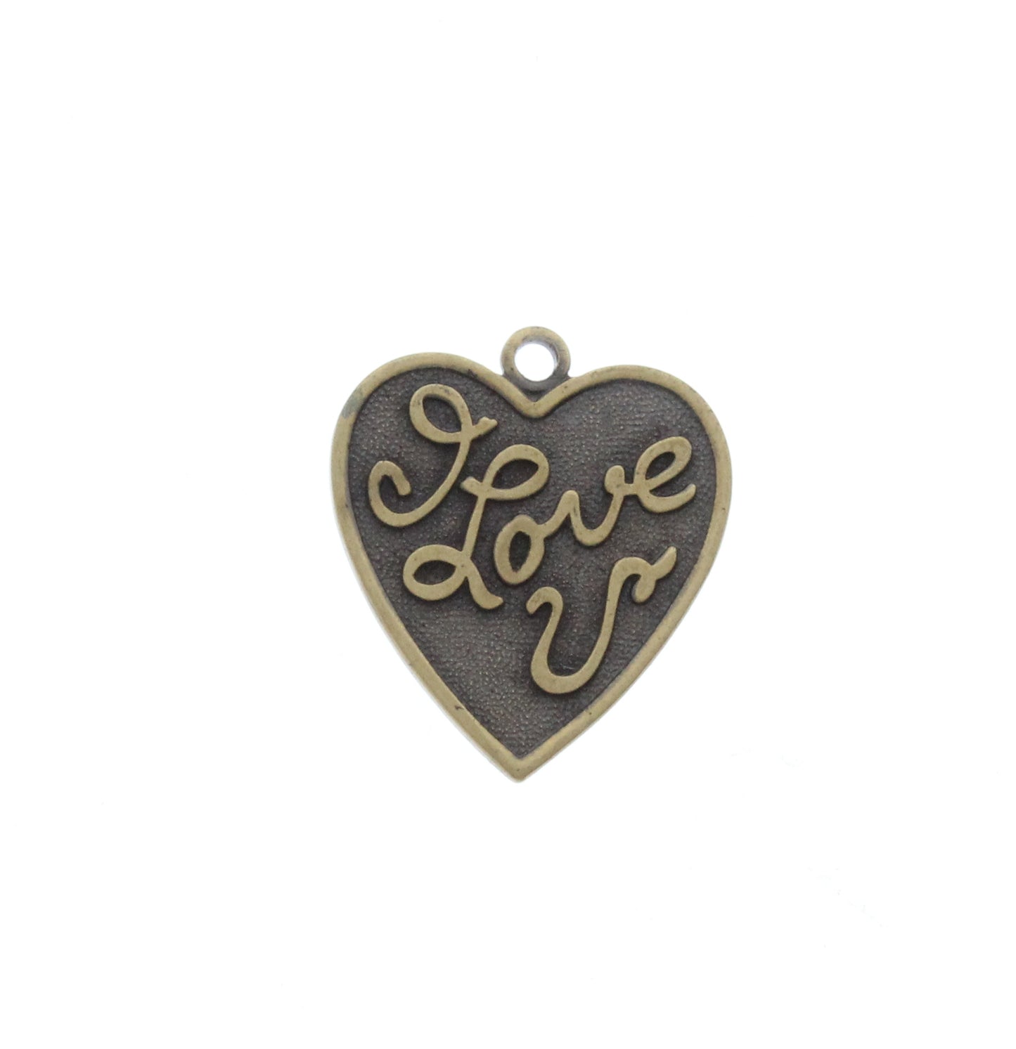 "I Love U" Heart Charm, Pk/6