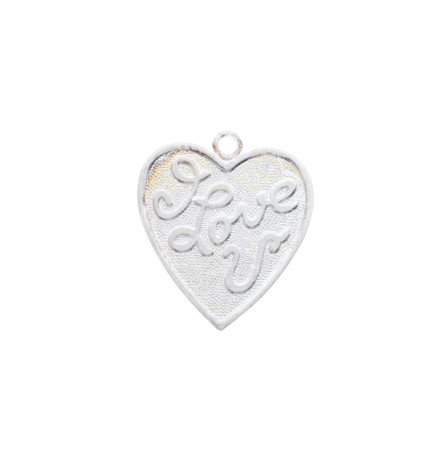 "I Love U" Heart Charm, Pk/6