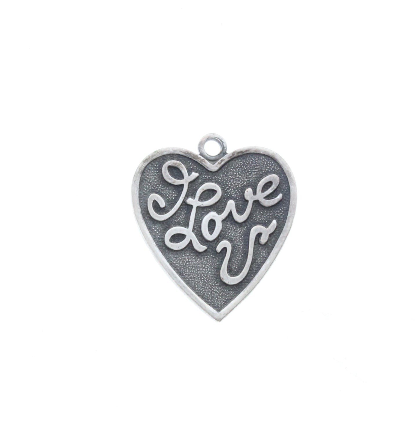 "I Love U" Heart Charm, Pk/6