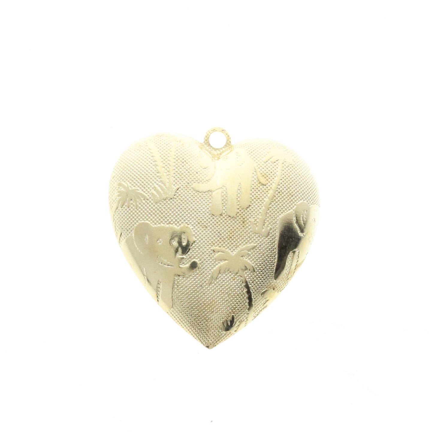 Elephant & Palm Heart Charm, pk/6