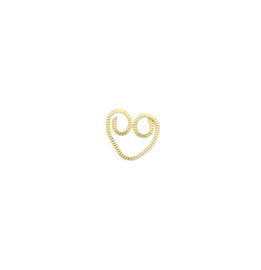 Bright Gold Small Wire Heart Charm, pack of 6
