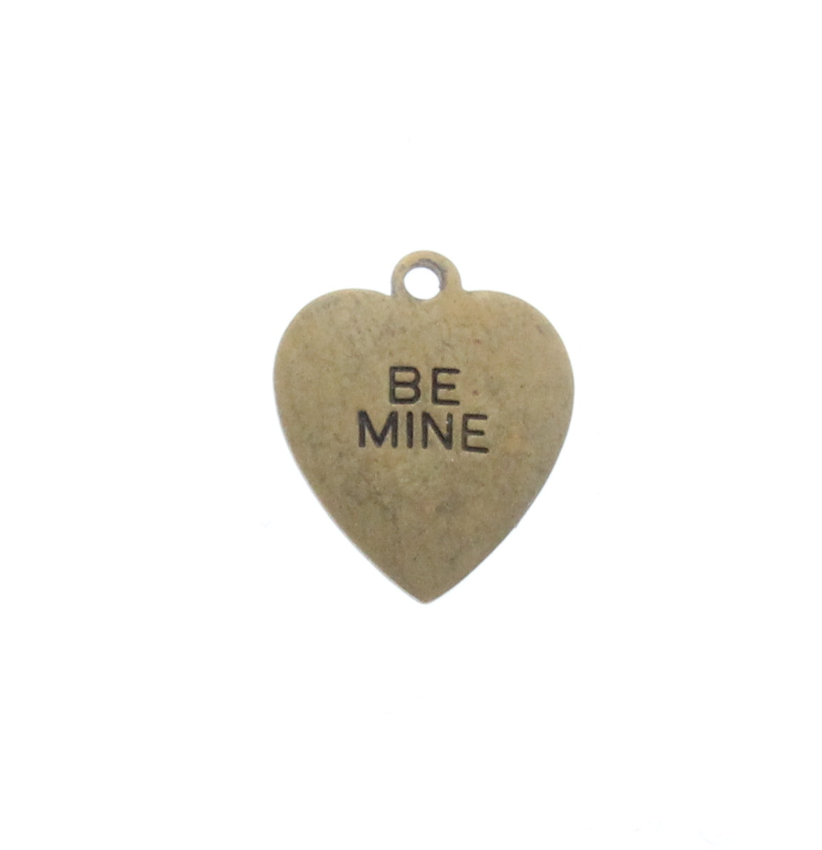 "Be Mine" Heart Charms, metal, Pk/6