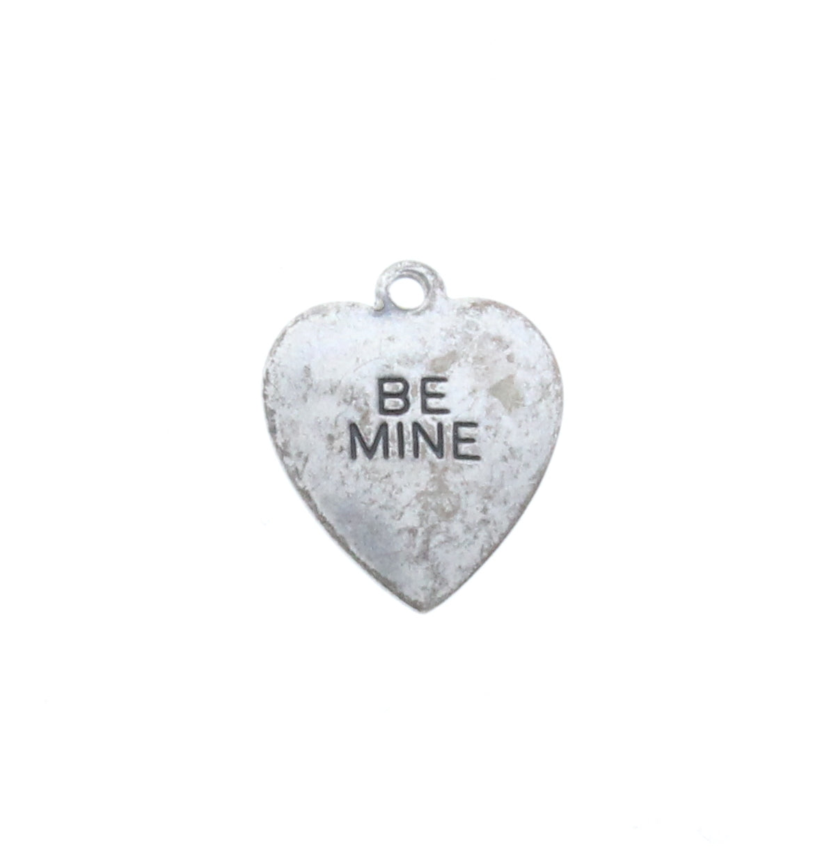 "Be Mine" Heart Charms, metal, Pk/6