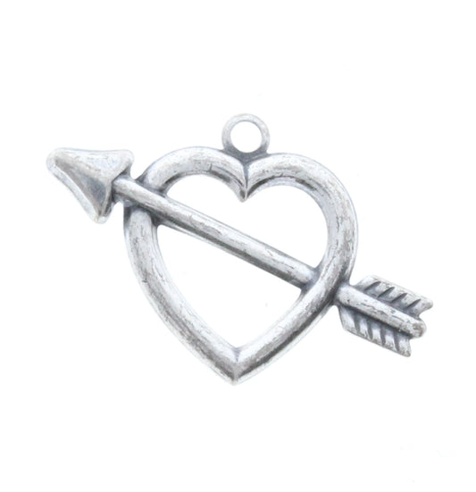 Heart with Arrow Charm, pack of 6