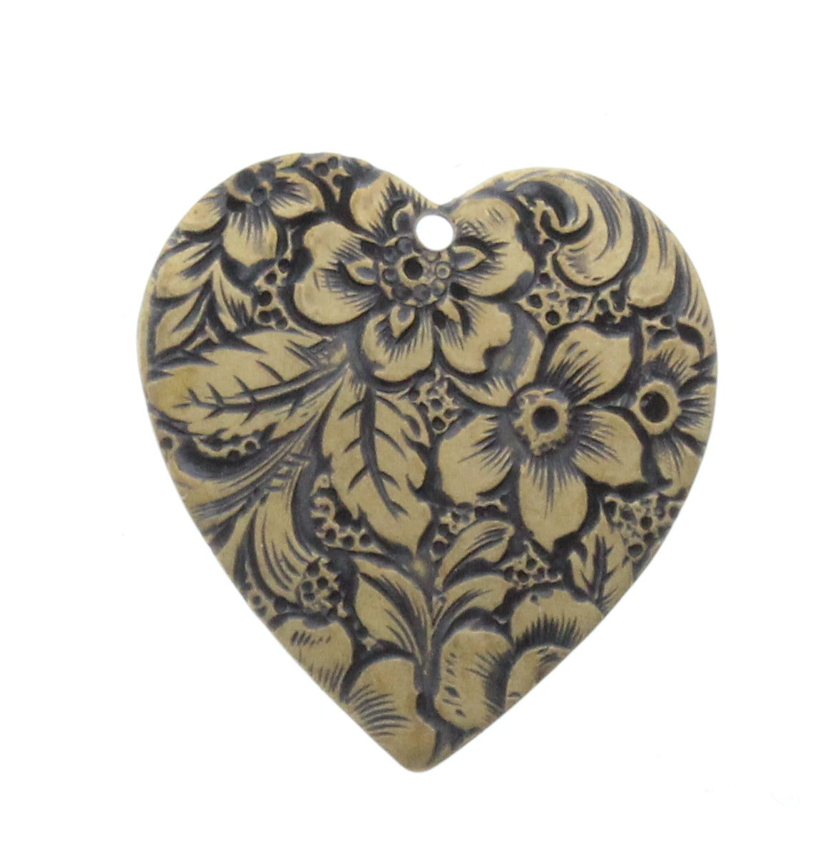 Heart with Flowers Charm, pkg/6