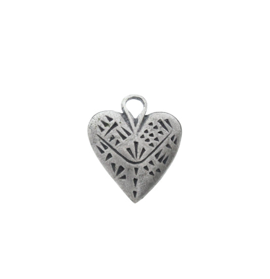 Vintage Silver Bamboo Heart, 6 pack