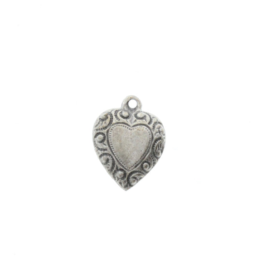 Antique Silver Small Open Heart Charm, pk/6