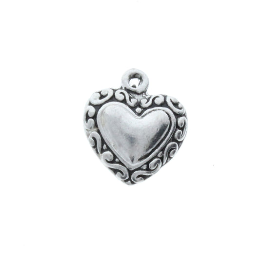 Heart Within a Heart Charm, 6 ea pack