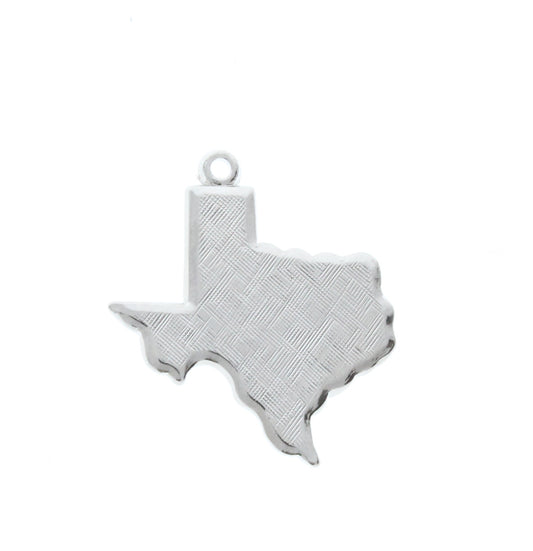 Nickel Finish Texas State Charms, Pack of 6