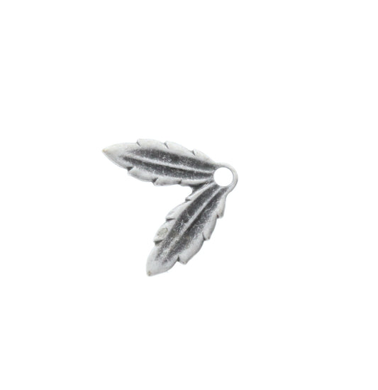 Double Feathers Charms, Classic Silver, Pk/6
