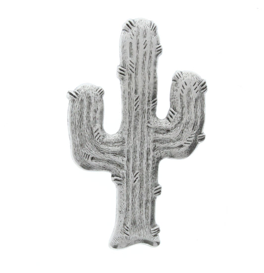 Cactus Metal Stamping, Antique Silver, Pk/6