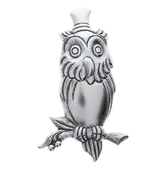 Antique Silver, Hoot Owl Stamping, 68mm, ea