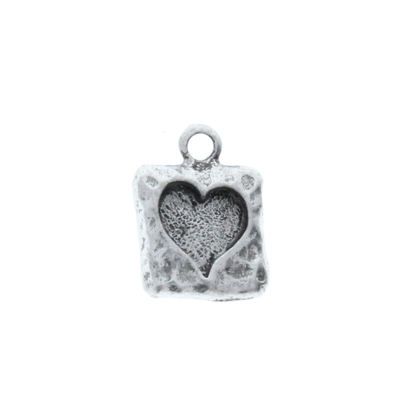 Zinc Metal Heart Charm, Pk/6