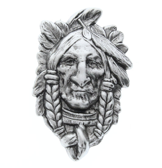 Indian Chief Head, Classic Silver, Pk/6
