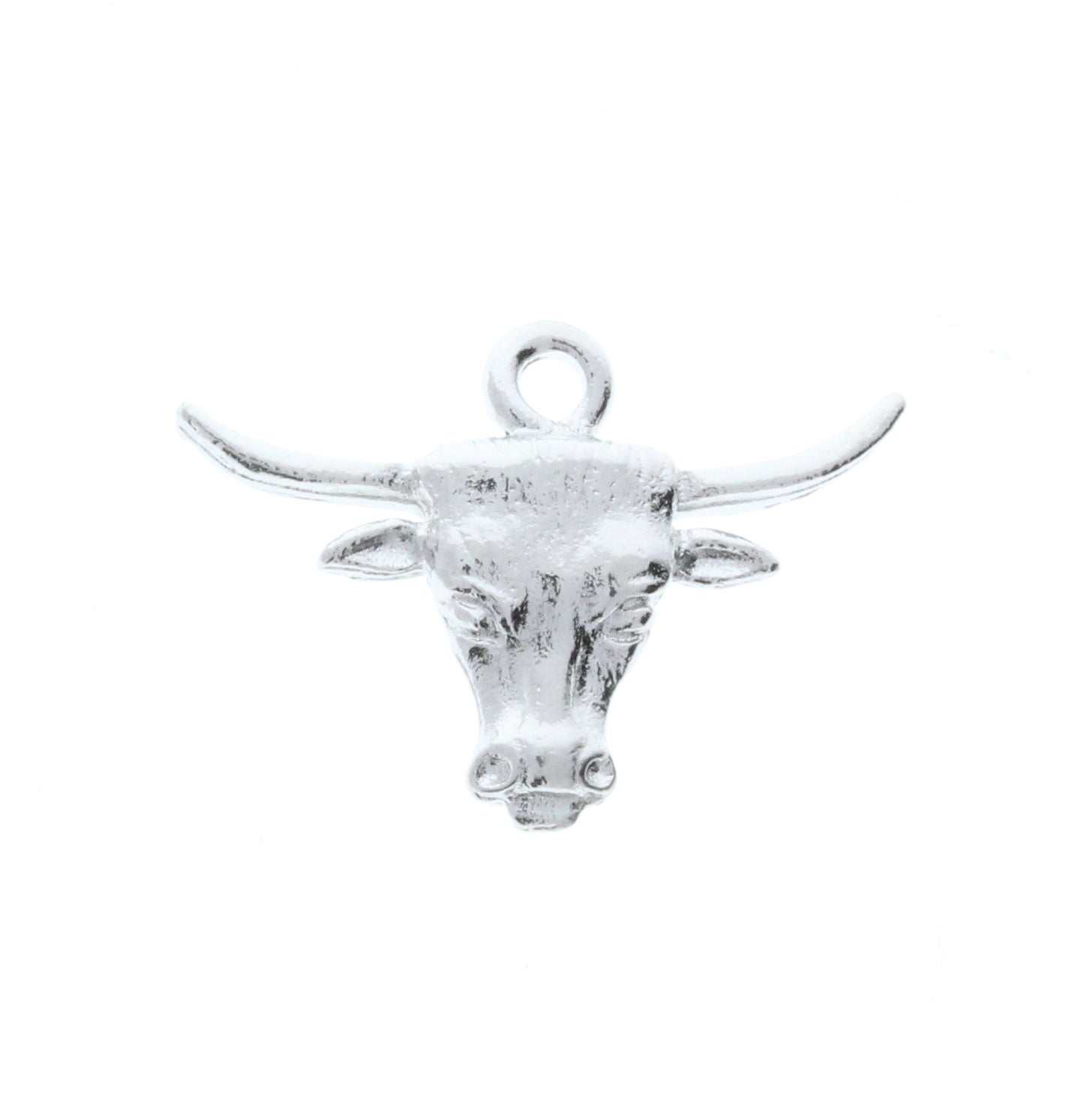 Steer Head Charm, Classic Silver, ea