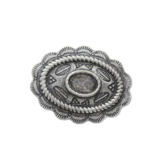 Antique Silver Concho Charm for Stone, Pk/3