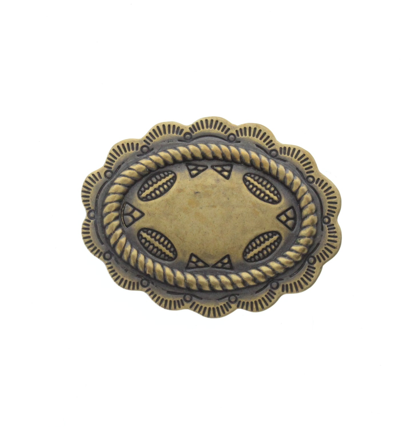 Vintage Brass Oval Concho Charm, pk/4