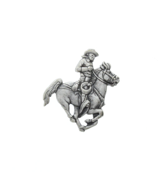 Antique Silver Western Horse and Rider Charm, Pk/5