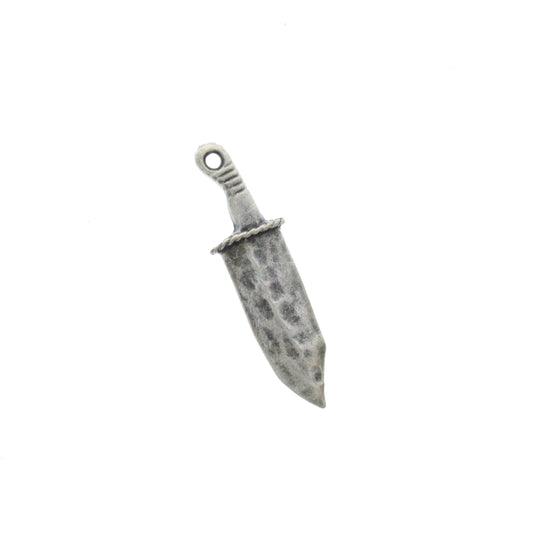 Antique Silver Hunting Knife Charm, Pk/6