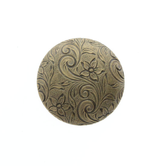 Antique Brass Button Charm, Pk/6