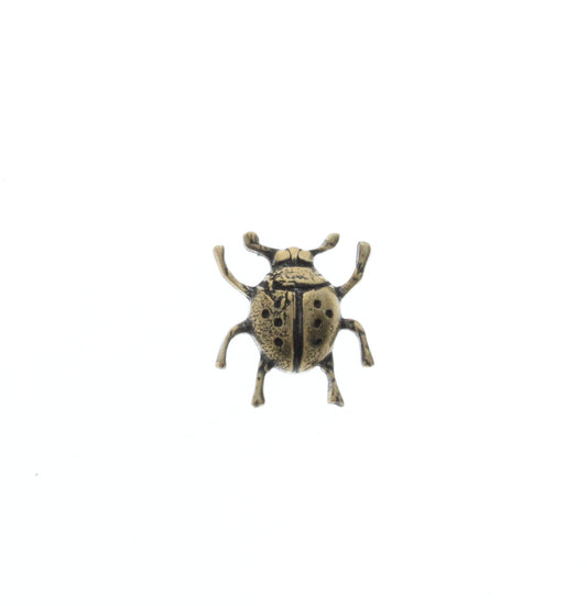 Antique Brass Lady Bug Charm, Pk/6