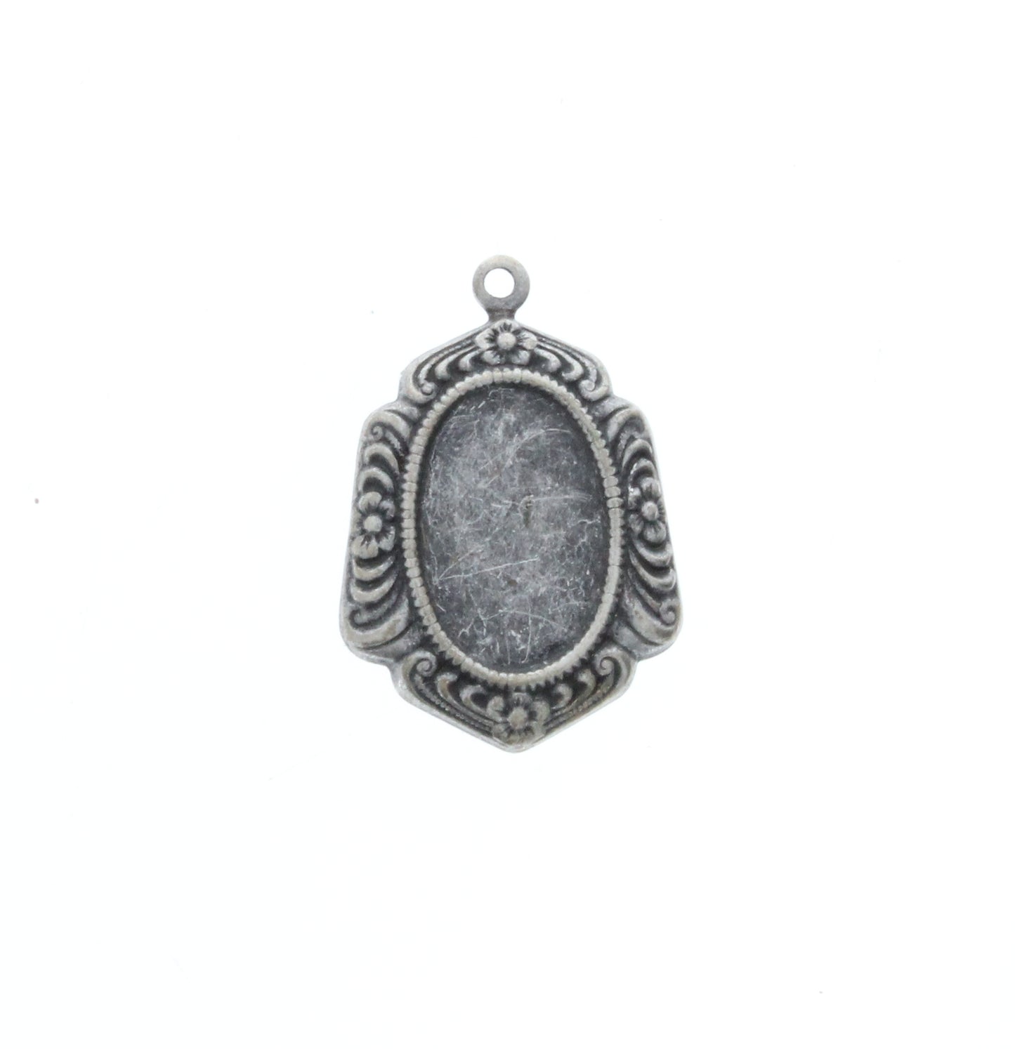 Classic Silver Mirror Charm w/14x10 Bezel, Made in USA, Pk/6