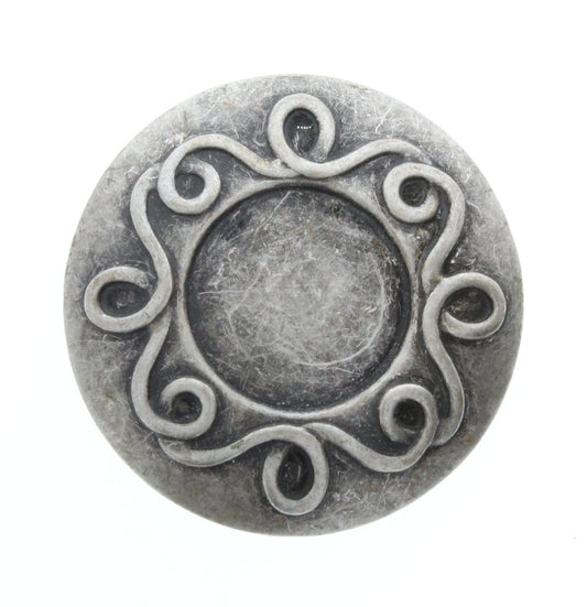 Antique Silver Medallion Shield w/Bezel, Pk/6