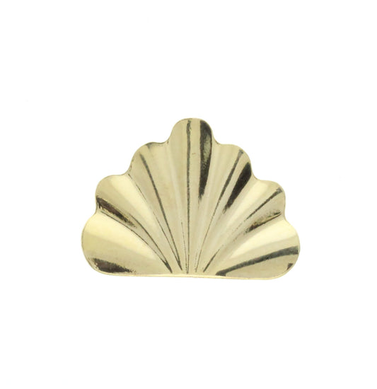 Bright Gold Scalloped Fan Charm, Pk/6