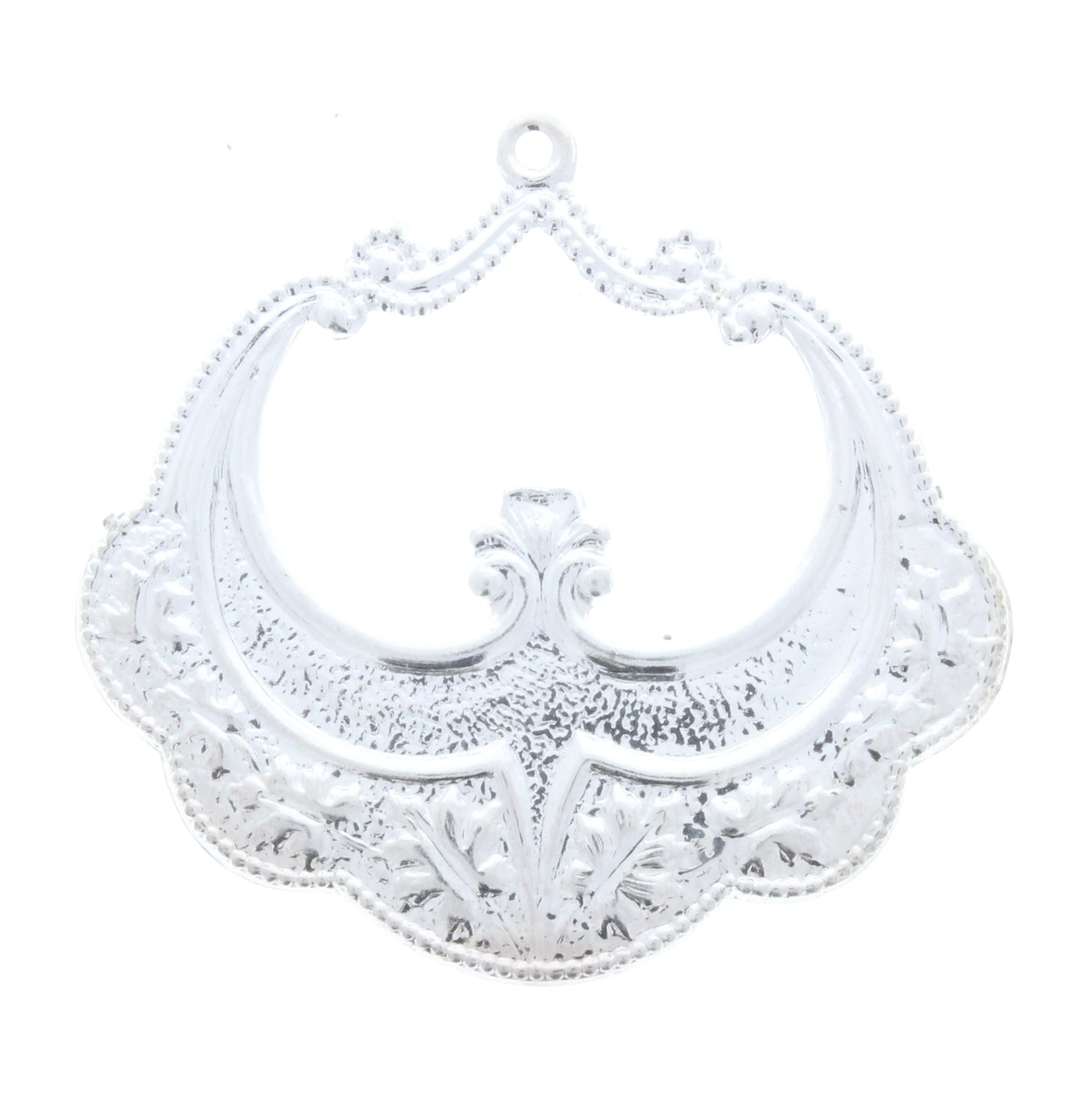 Bright Silver Moroccan Angel Wing Charm, Pk/6