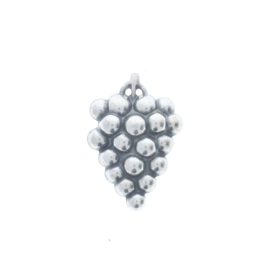 Small Classic Silver Grapes Charm, Pk/6