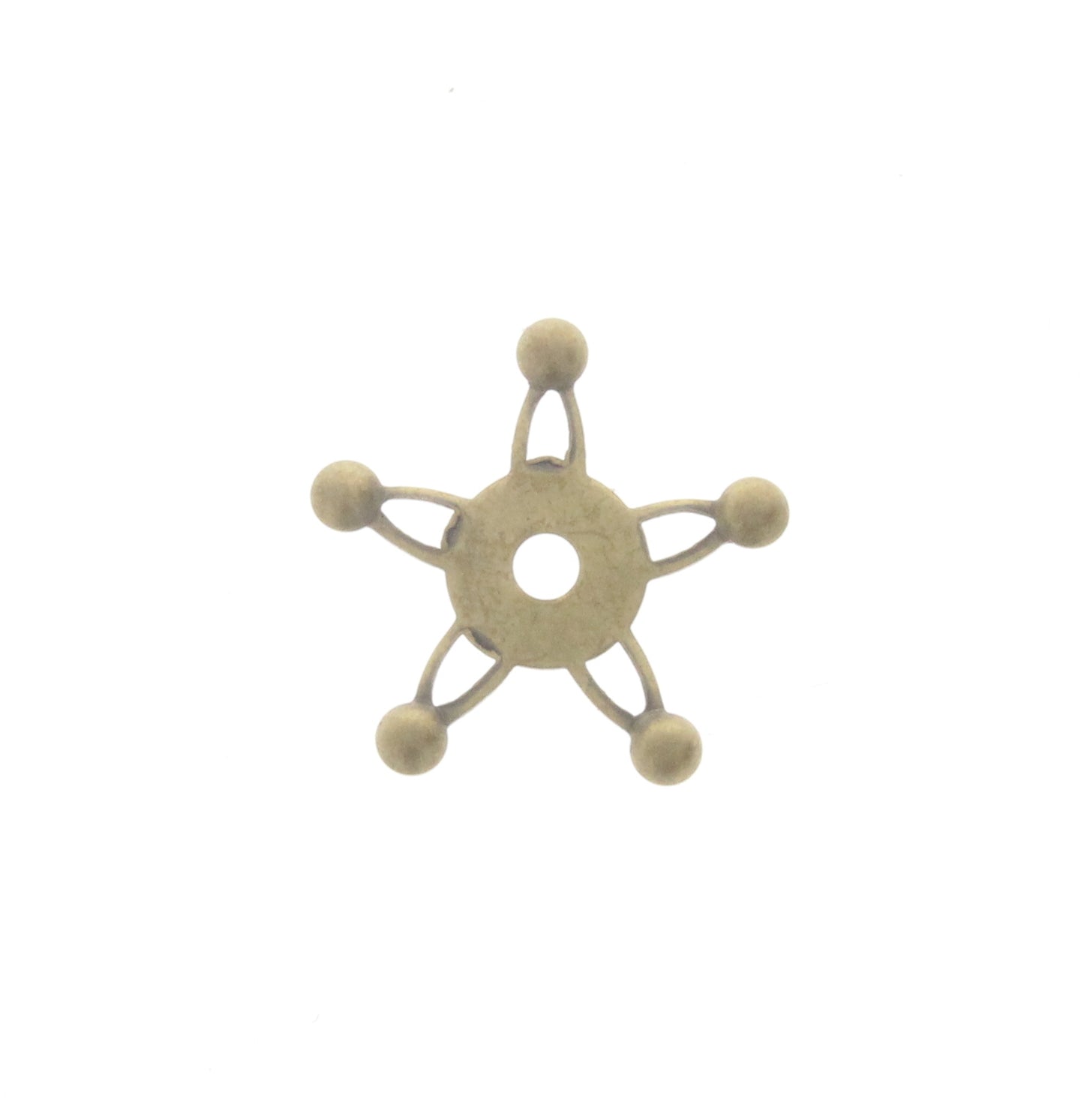 Antique Brass Star Ornament Charm, Pk/6