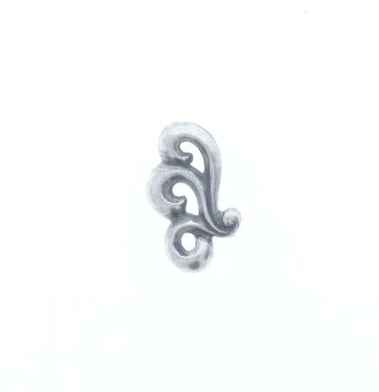 Classic Silver Swirling Waves Charm, Pk/6