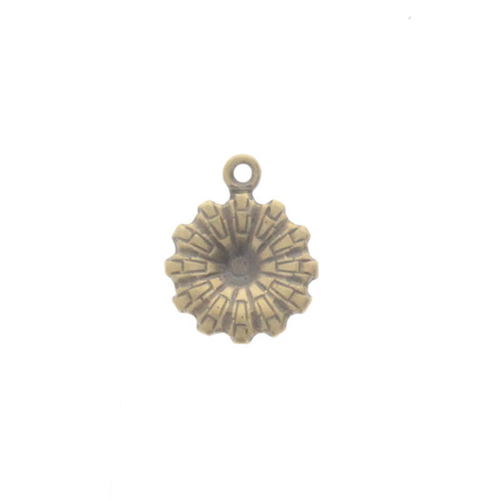 Small Antique Brass Starburst Charm, Pk/6