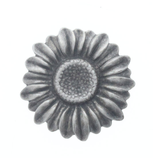 Antique Silver Sunflower Charm, Pk/6