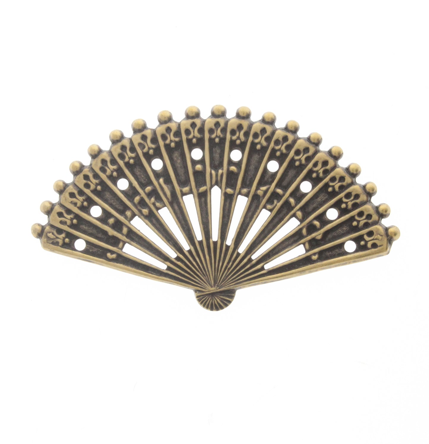 Antique Brass Large Fan Charm, ea