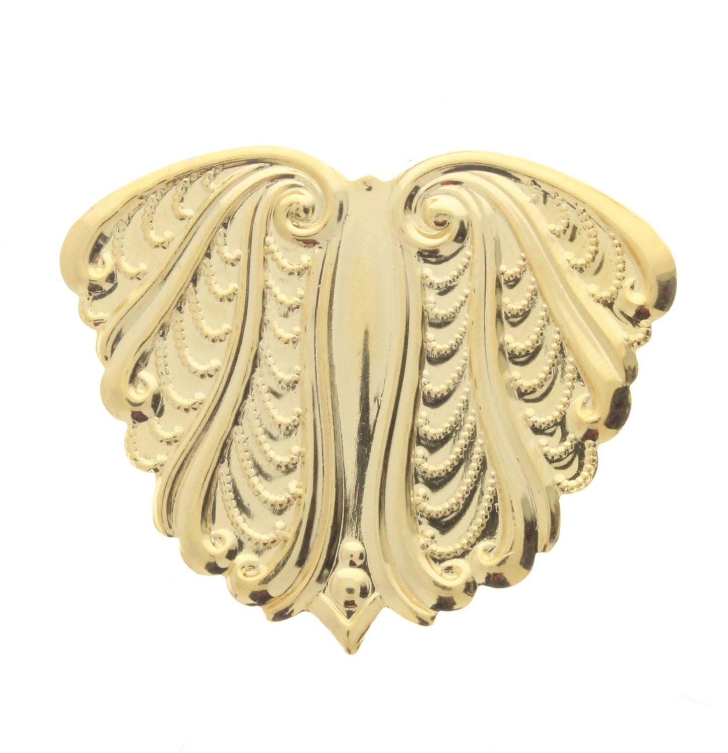 Bright Gold Ornate Fan Charm, Pk/6