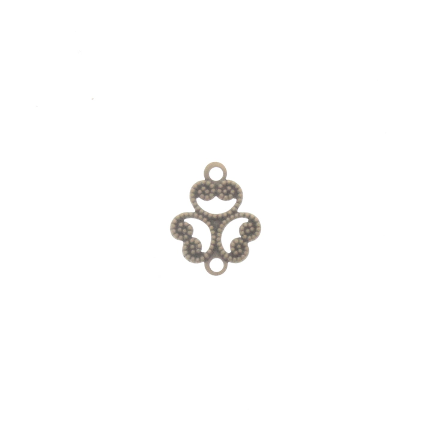 3-Heart 2-Ring Connector Charm, Pk/6