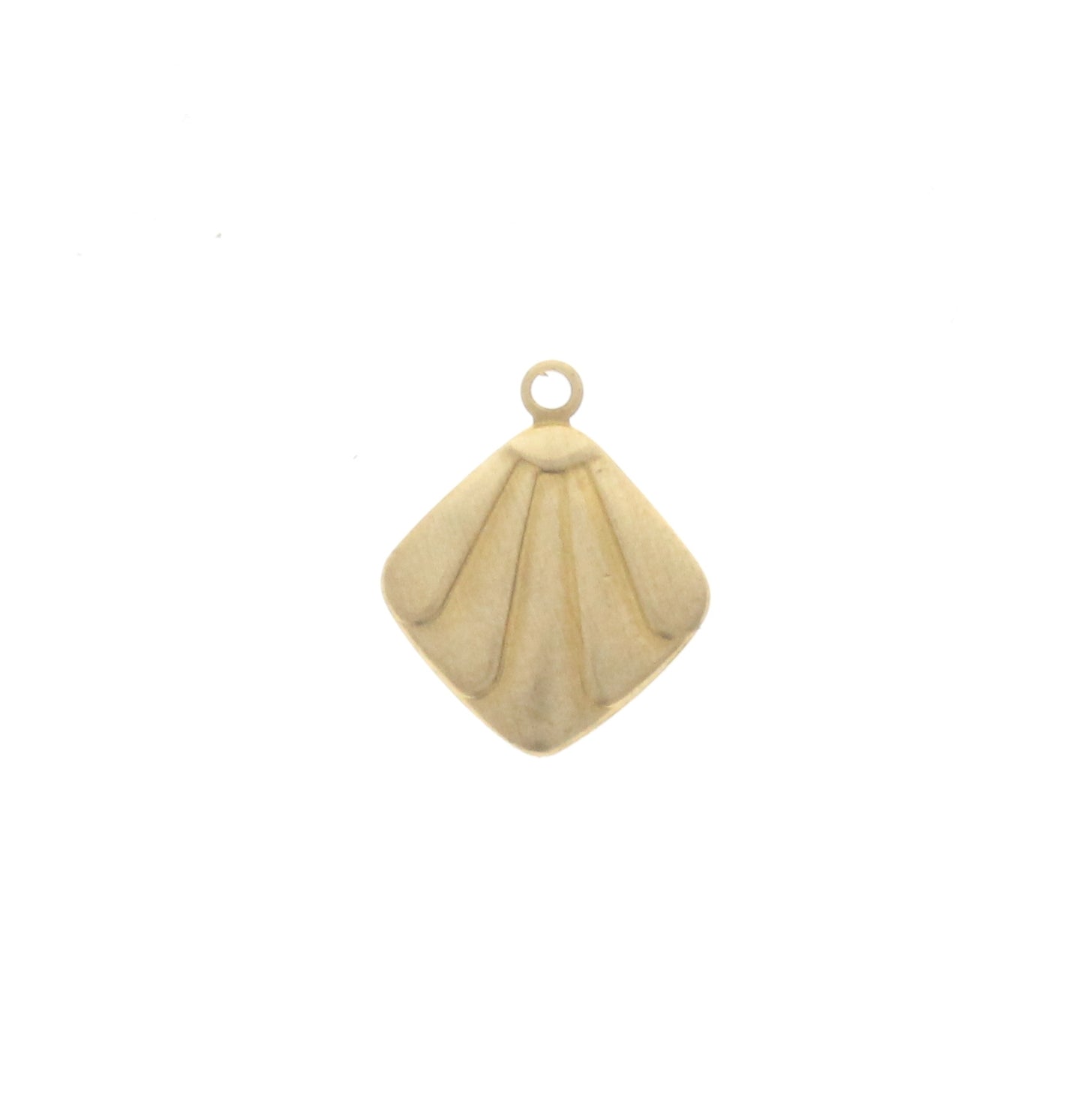 Raw Brass Square Fan Charm, Pk/6