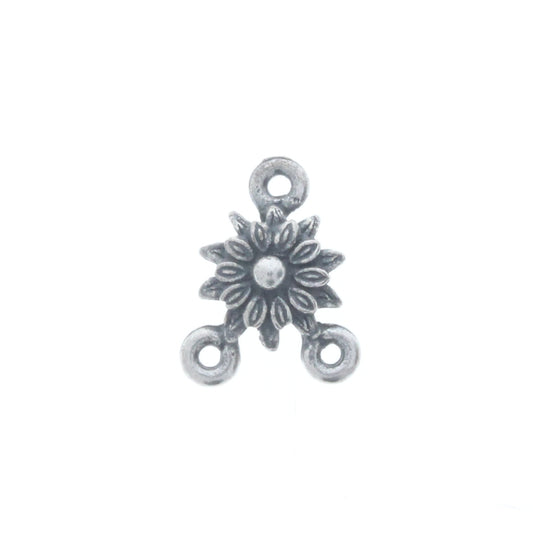 Small Flower Connector w/3 rings, Pk/6