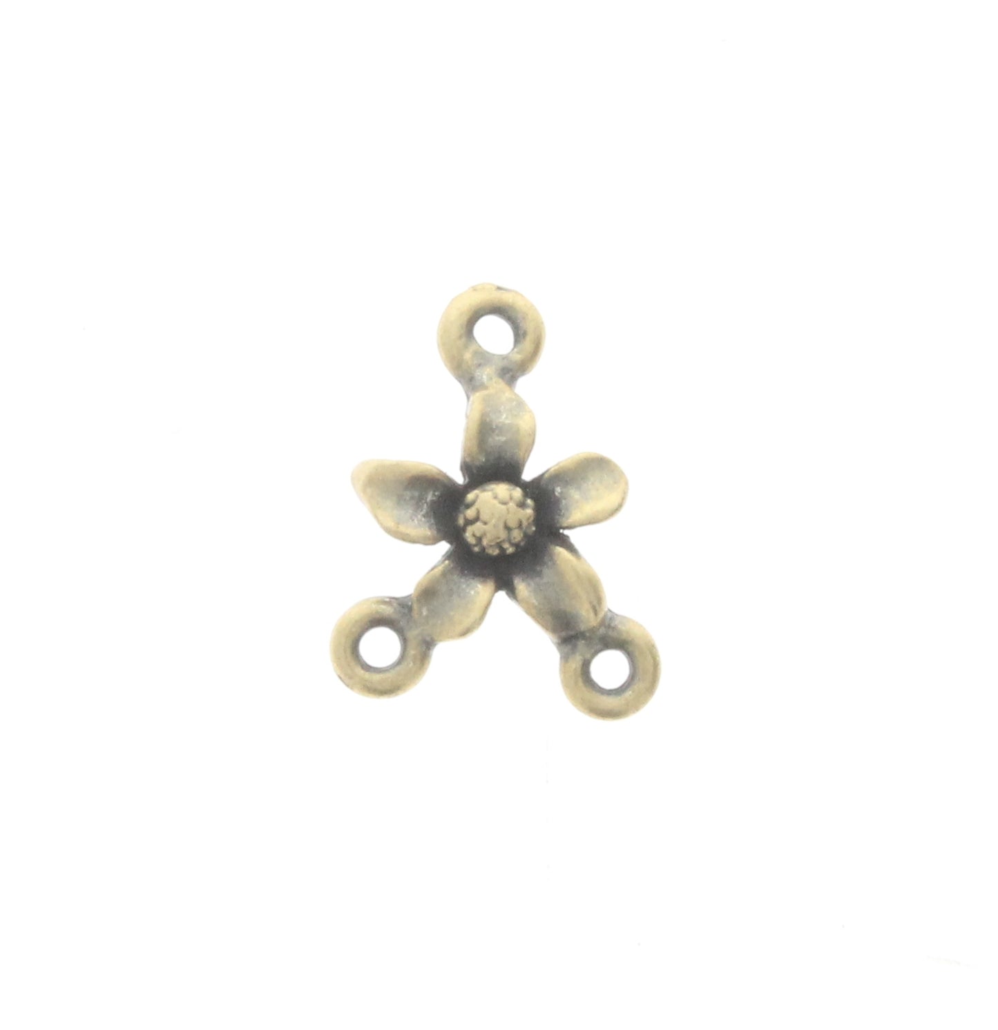 Petunia Connector Charm w/3 Rings, Pk/6