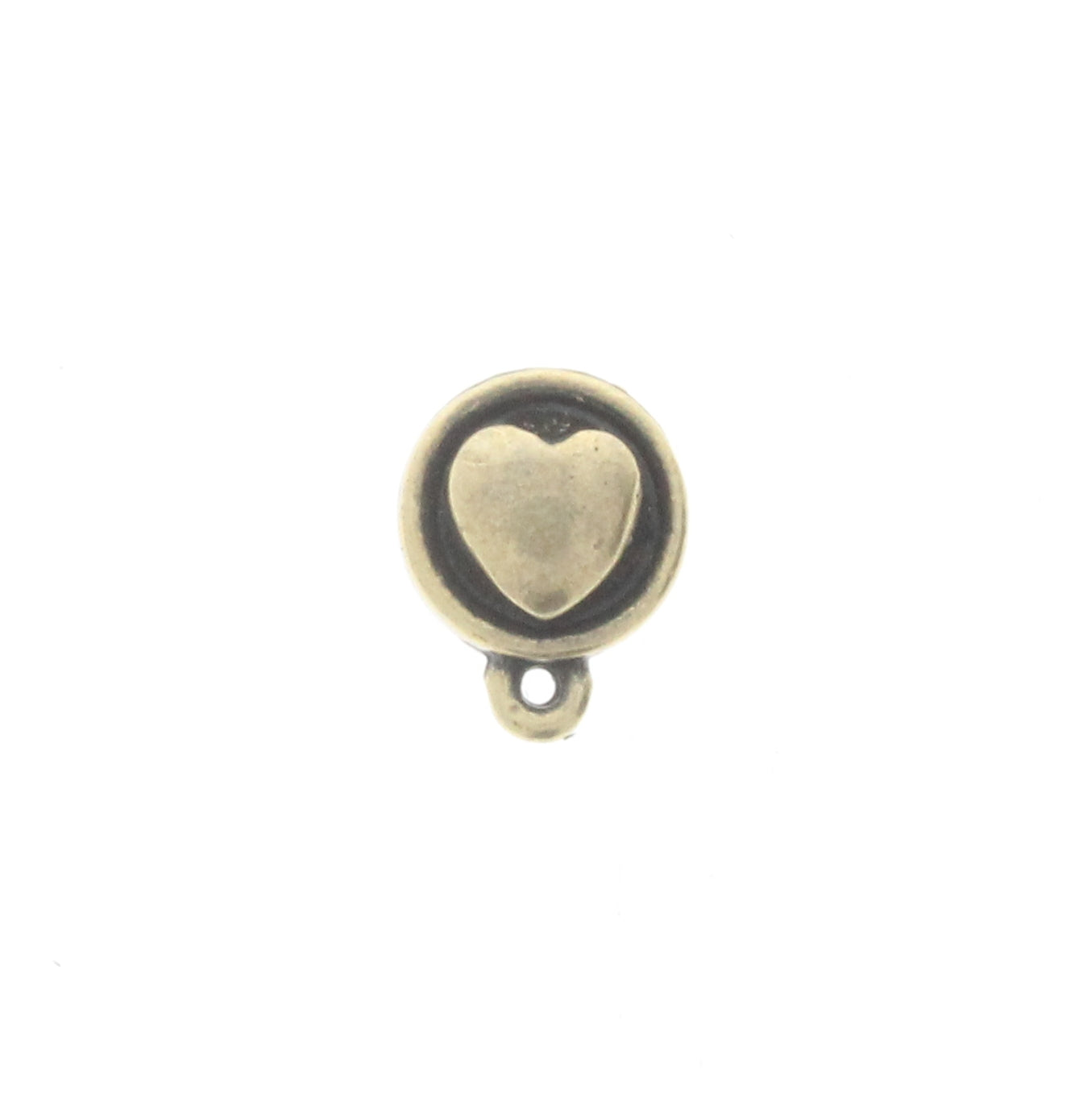 Round Heart Drop Charm, Pk/6