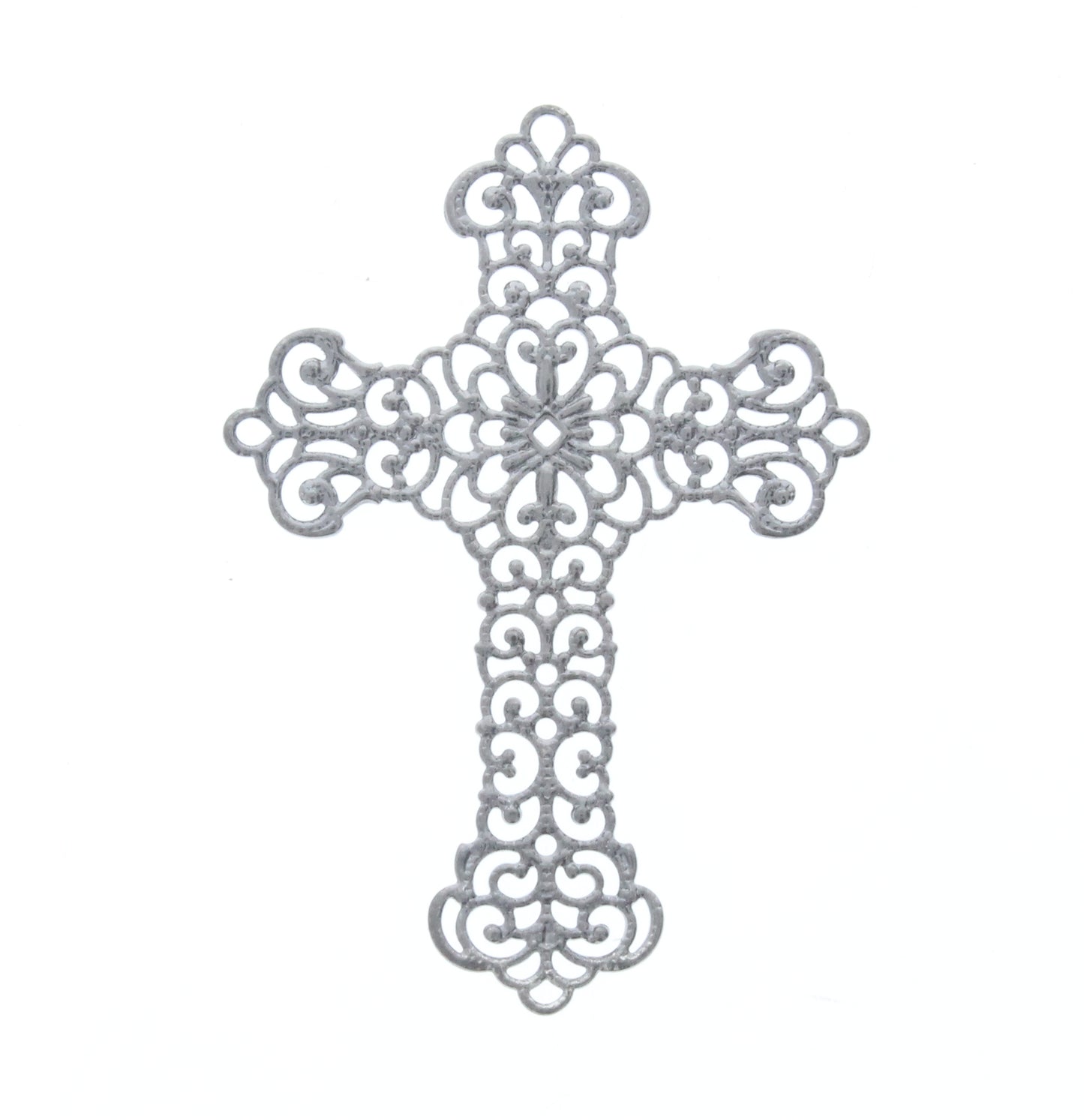 Gunmetal Filigree Cross Charm, Pk/6