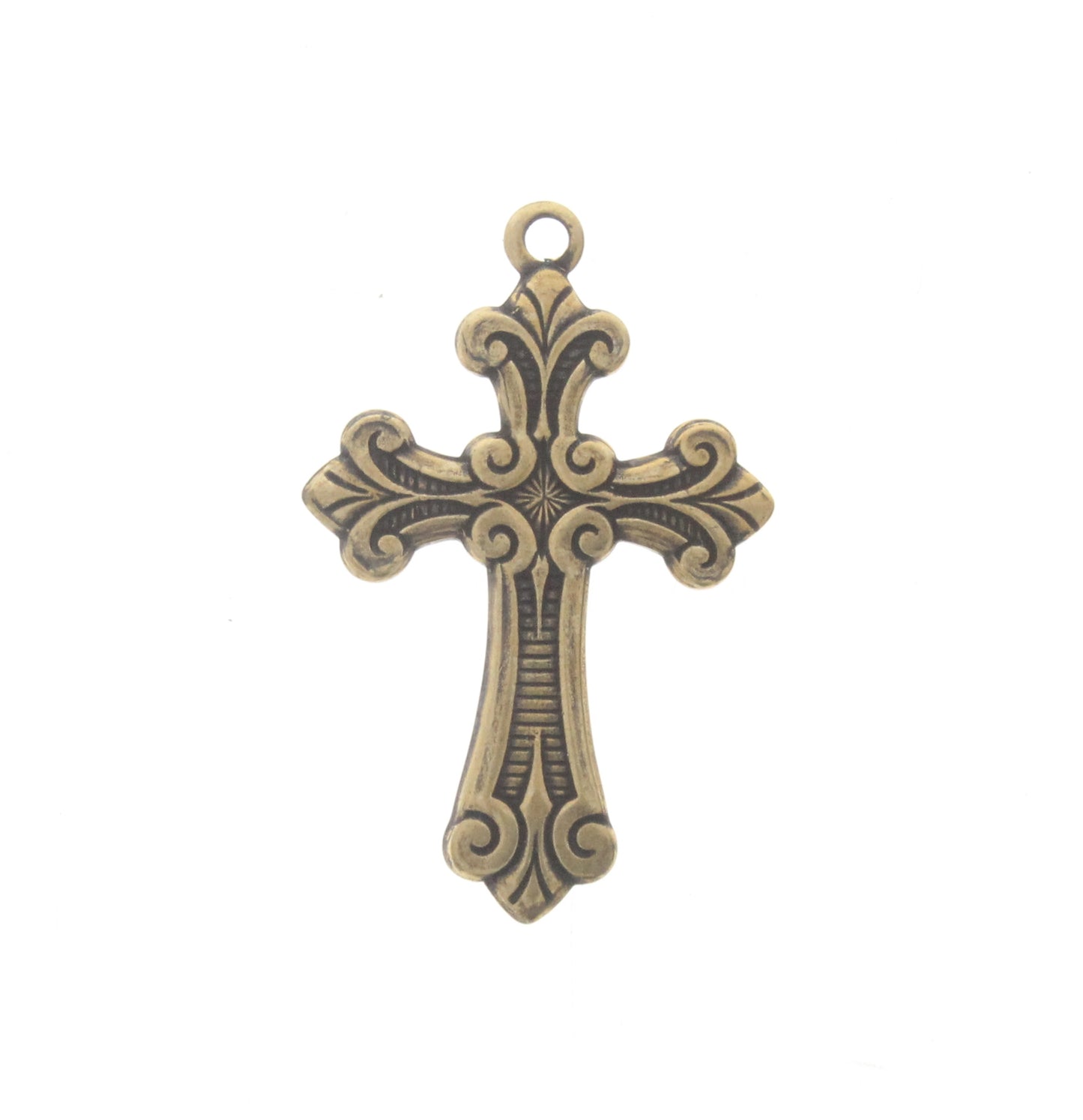Fleur-de-lis Cross Charm, Pk/6