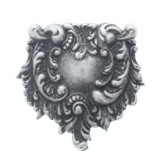 Fancy Victorian Heart Charm, Pk/6