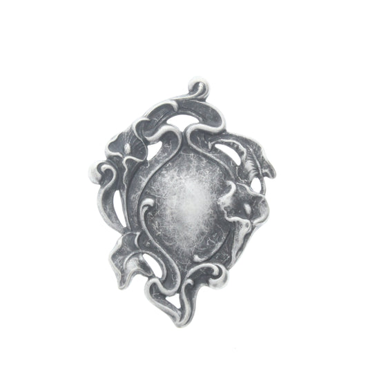Antique Silver Lily Metal Charm, Pk/6
