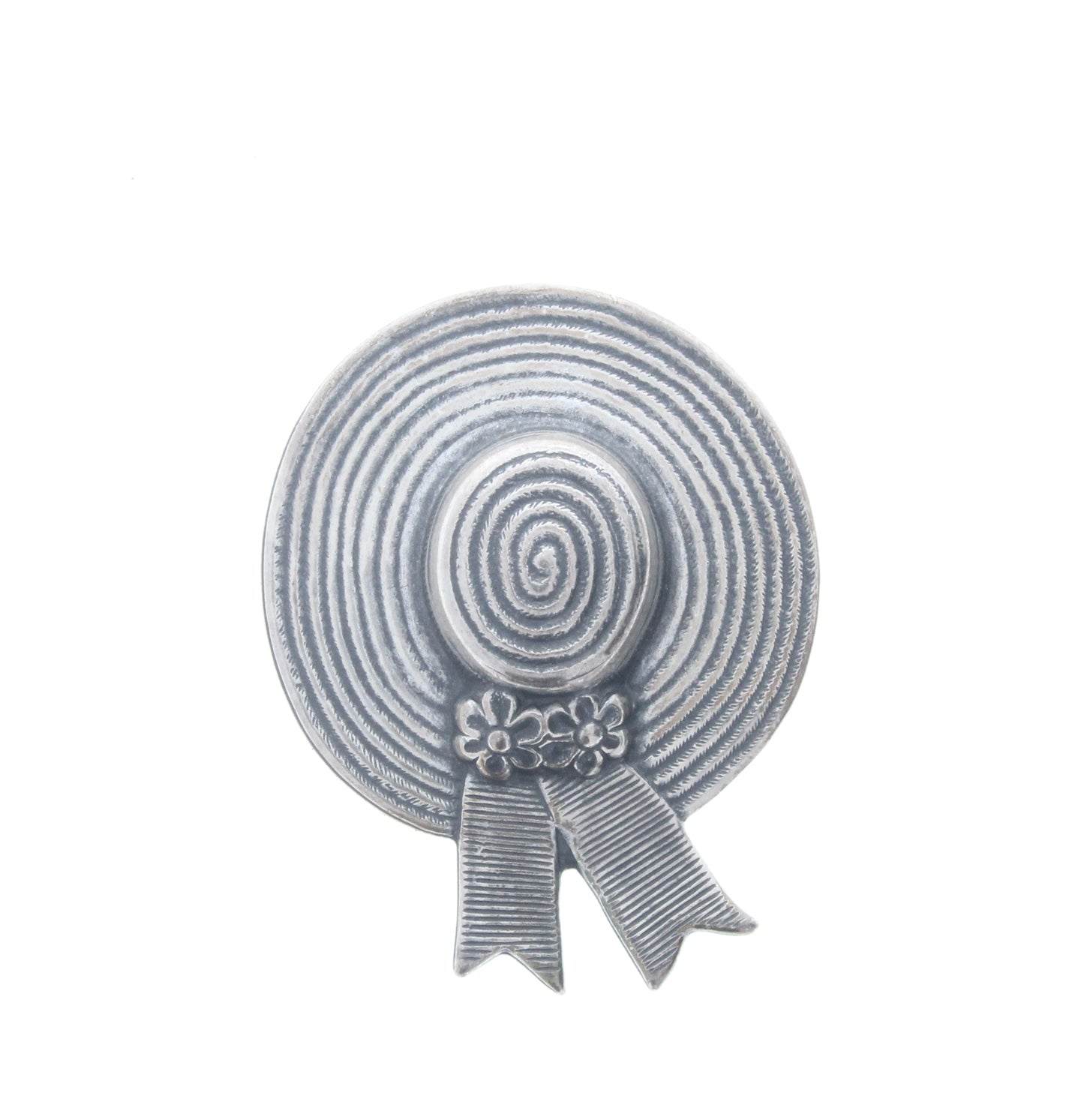 Classic Silver 3D Hat Charm w/Bow, Pk/6