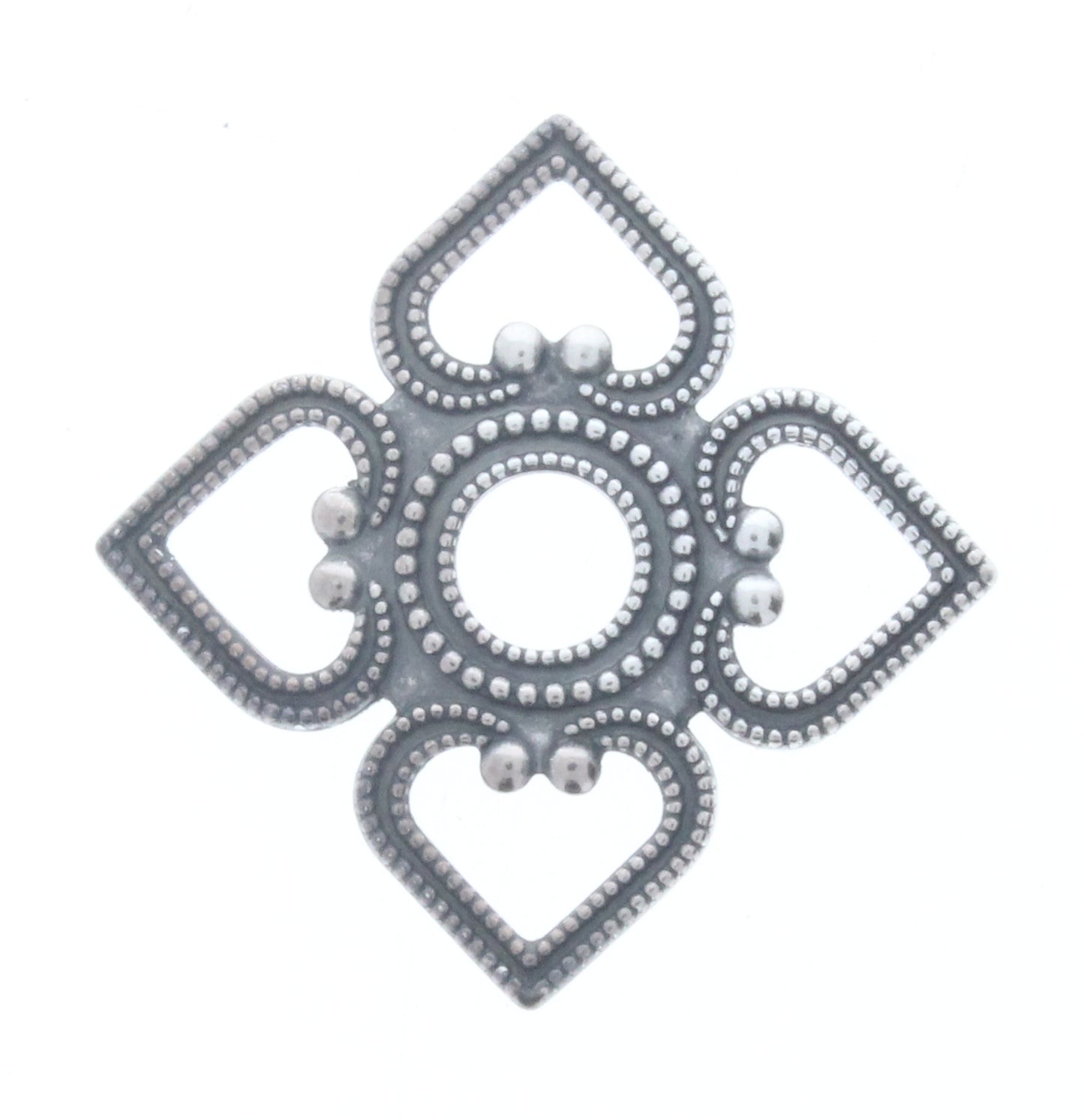 Classic Silver Heart Cross Charm, Pk/6