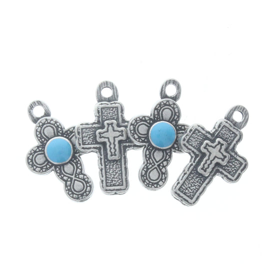 Assorted Cross Charms, Pk/4