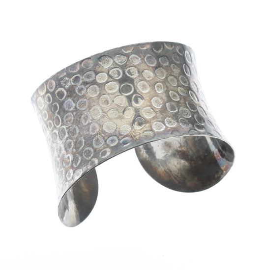 Wide Polished Stamped Silver Cuff, ea