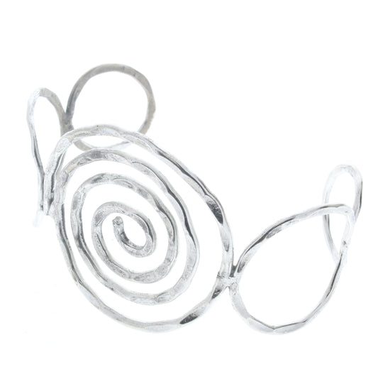 Bracelet Cuff Wire Swirl Formed Cuff, Antique Silver, ea